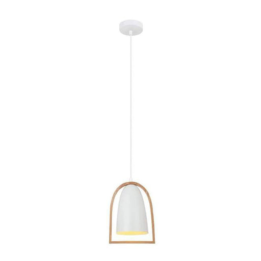 Buy Pendant Lights Australia SWING Ellipse Shape Wood Frame 1 Light Pendant White - SWING5