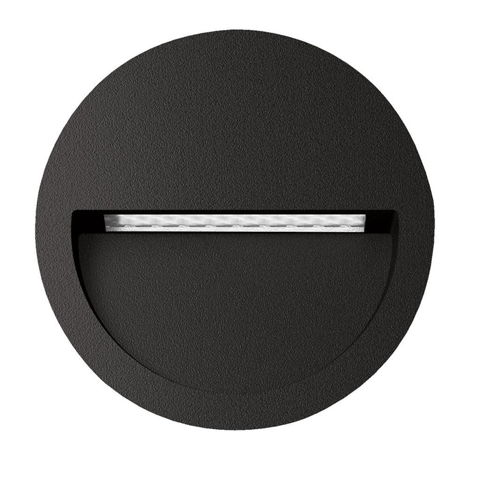Buy Outdoor Step Lights Australia Zac Round Outdoor Step Light 12V Black Aluminium 5000K - 19771