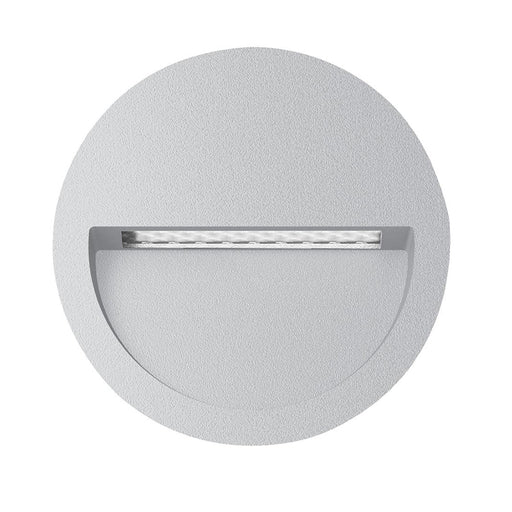 Buy Outdoor Step Lights Australia Zac Round Outdoor Step Light 12V Silver Aluminium 5000K - 19775