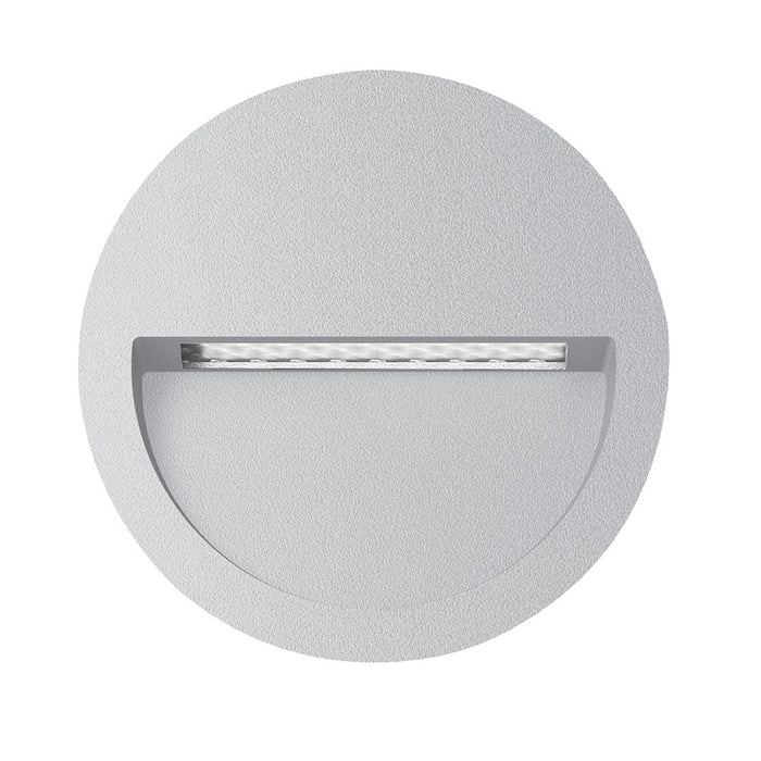 Buy Outdoor Step Lights Australia Zac Round Outdoor Step Light 12V Silver Aluminium 5000K - 19775