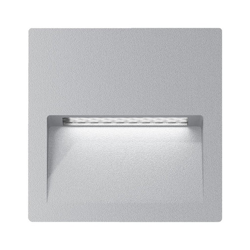 Buy Outdoor Step Lights Australia Zac Square Outdoor Step Light 12V Silver Aluminium 3000K - 19782