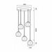 Buy Cluster Pendants Australia Zaha 5 Light Cluster Pendant Antique Gold & Crystal - ZAHA PE05-AGCR