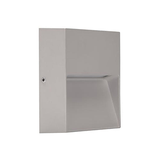 Buy Outdoor Step Lights Australia Zeke Square Outdoor Step Light 12V 4W Silver Aluminium 3000K - 19848
