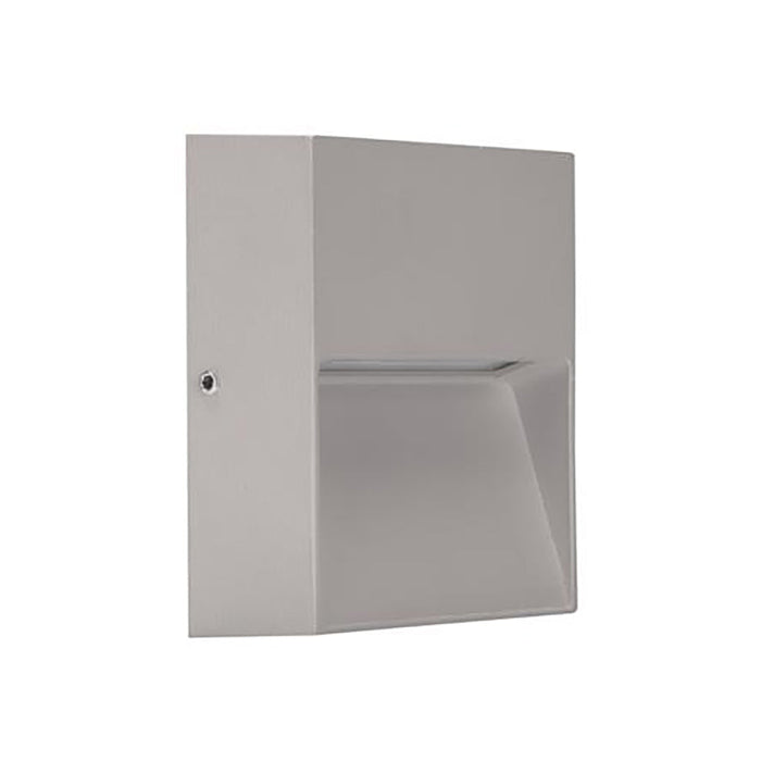 Buy Outdoor Step Lights Australia Zeke Square Outdoor Step Light 12V 4W Silver Aluminium 3000K - 19848
