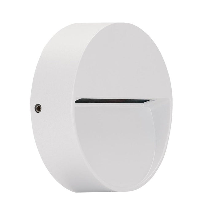 Buy Outdoor Step Lights Australia Zeke Round Outdoor Step Light White Aluminium 3000K - 19704