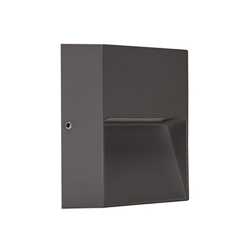Buy Exterior Wall Lights Australia Zeke Square Outdoor Step Light Dark Grey Aluminium 5000K - 19709