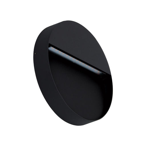 Buy Outdoor Step Lights Australia Zeke Round Outdoor Step Light Black Aluminium 5000K - 19515
